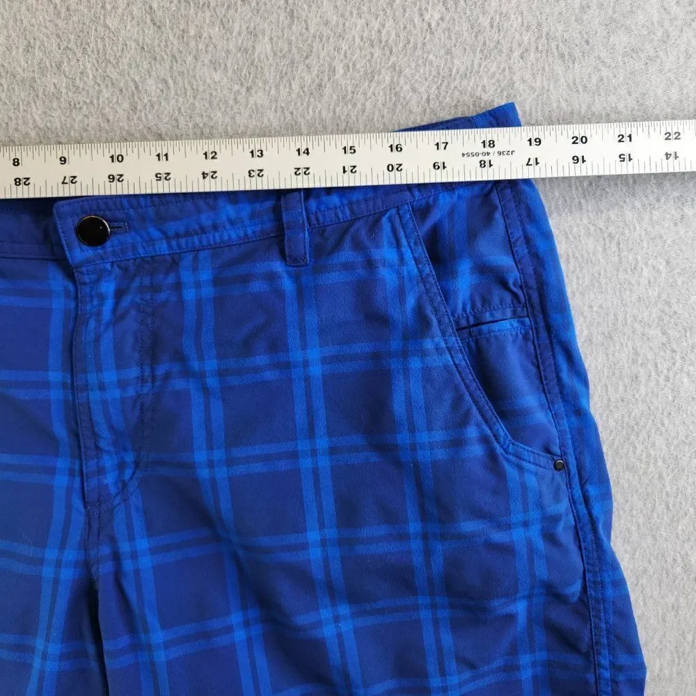Lululemon Kahuna Shorts Mens 40 Blue Plaid Golf Athleisure Beach Costal Cruise